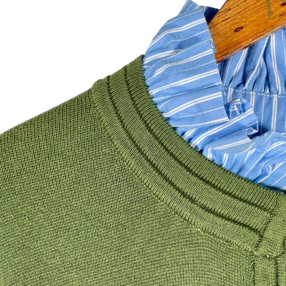 Free Assembly Green Knit Cardigan Jacket Gold Buttons XXL Cotton Blend NWOT - Picture 6 of 11